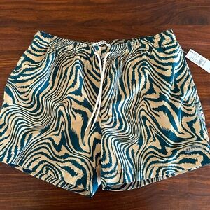 PacSun NWT  warp swim trunks 4.5 inch inseam gold/green